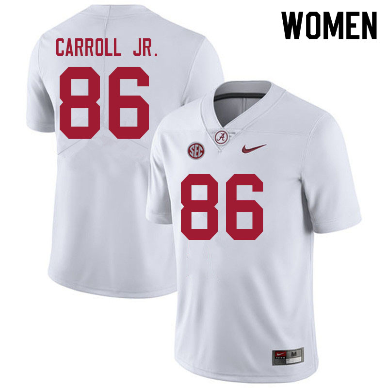 Women #86 Greg Carroll Jr. Alabama Crimson Tide College Football Jerseys Sale-White